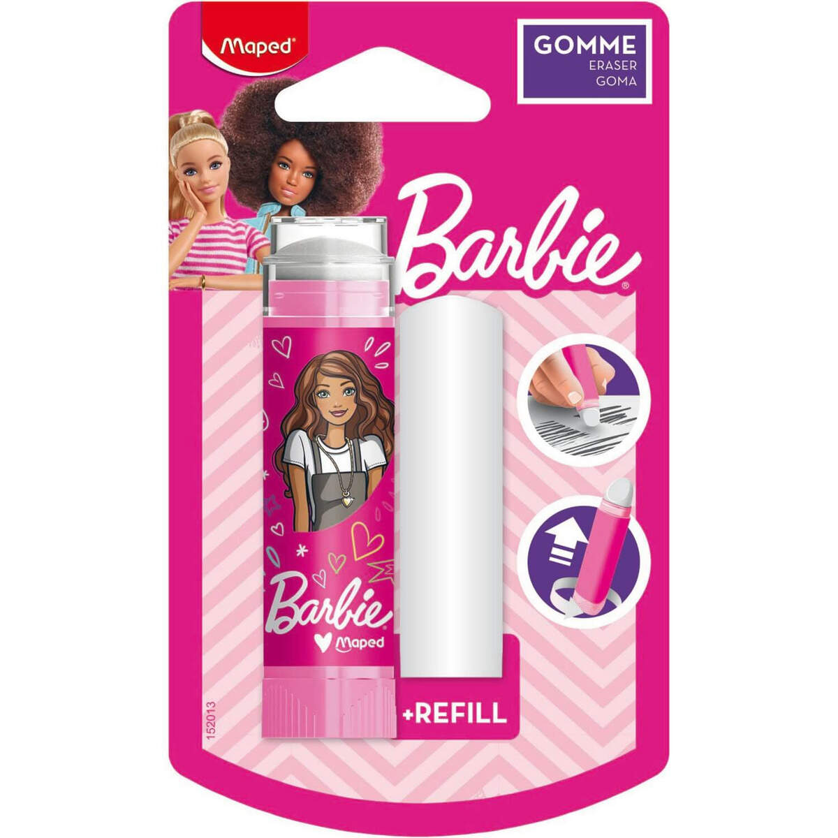 Gumka Maped Barbie w sztyfcie wykręcana + dodatkowy wkład