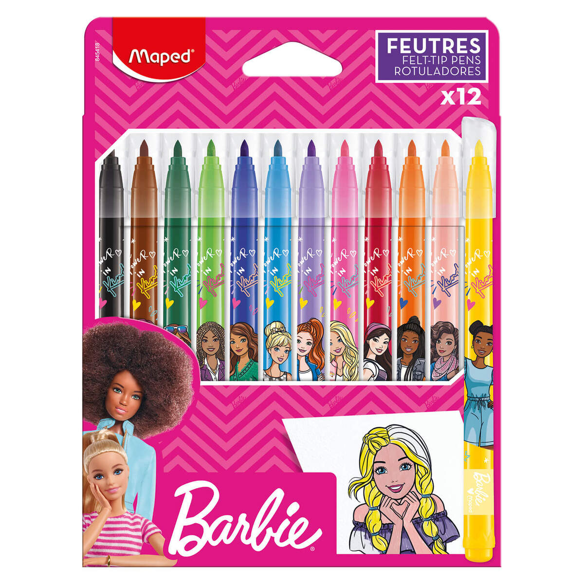 Flamastry Maped Barbie 12 kolorów