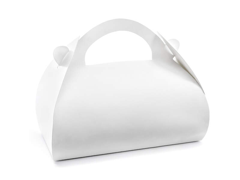 Pudełka ozdobne na ciasto 16x8,5x9,5cm białe 10 sztuk PartyDeco