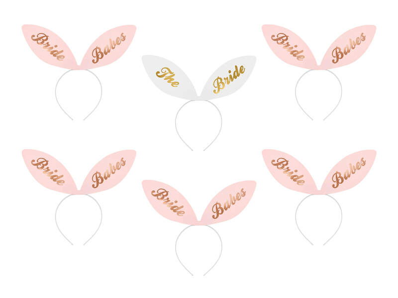 Opaska na głowę PartyDeco Bride Squad 6 sztuk