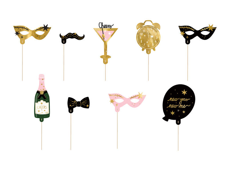 Rekwizyty do zdjęć PartyDeco Let's Party mix 9 sztuk